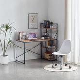 Hectarul - Birou cu cadru metalic negru si blat din MDF melaminat maro, 15 mm grosime, 120x60x121 cm Storia 2 HARO